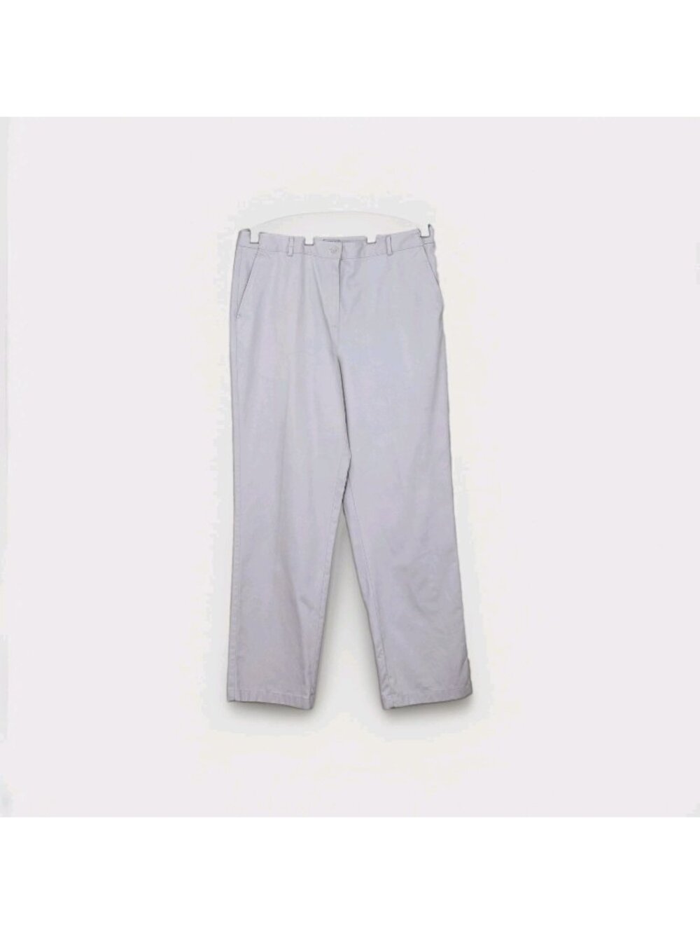 NWT LL Bean Classic Fit Chinos 16 Medium Tall Cream Beige Cotton Minimalist Edgy